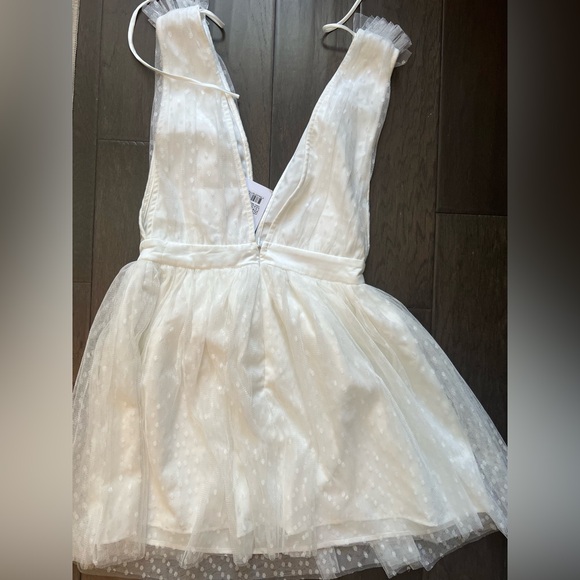 White Polka Dot Mariabella Mini Dress - Picture 4 of 4